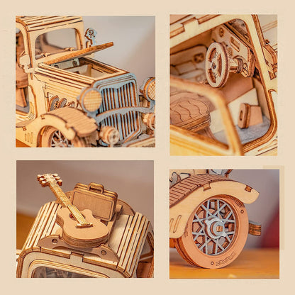 Robotime Rolife Vintage Car Model 3D Wooden Puzzle Toys For Chilidren Kids Adult