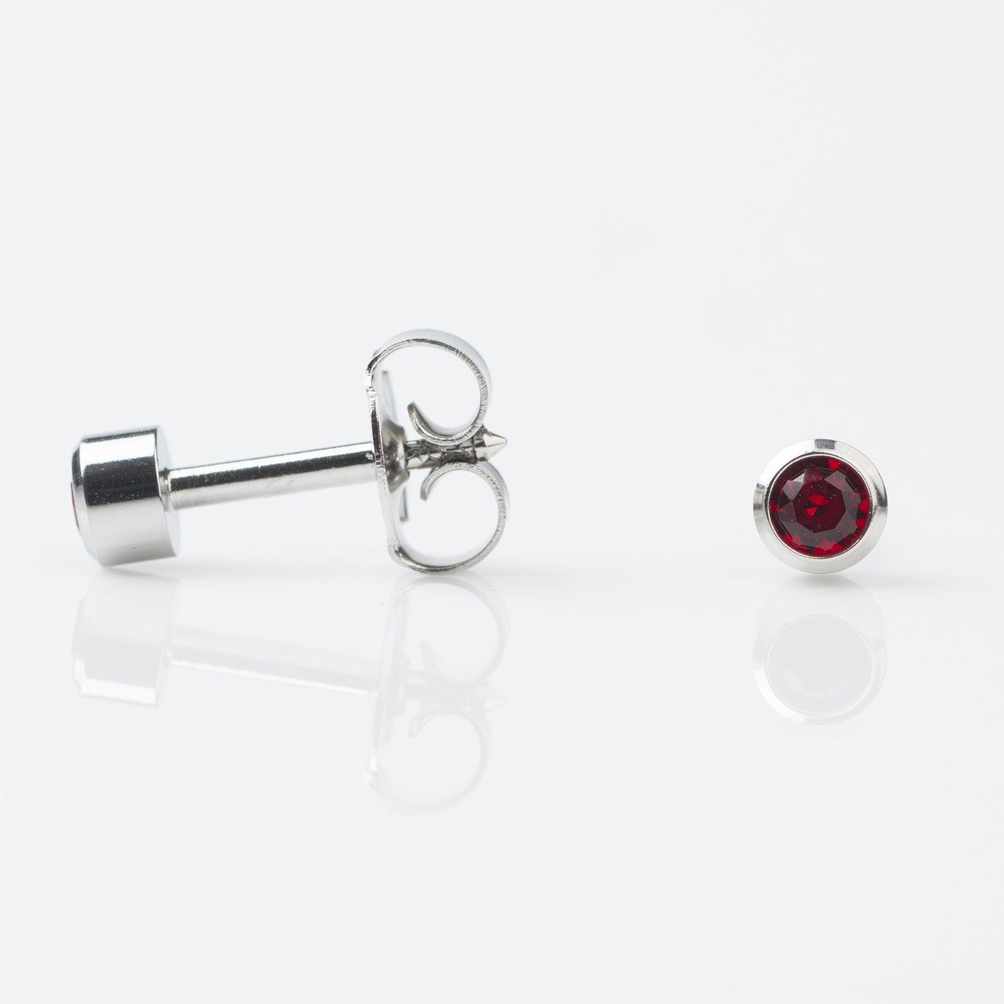 STUDEX Plus Stainless Steel Bezel – January Garnet - Dozen Pack