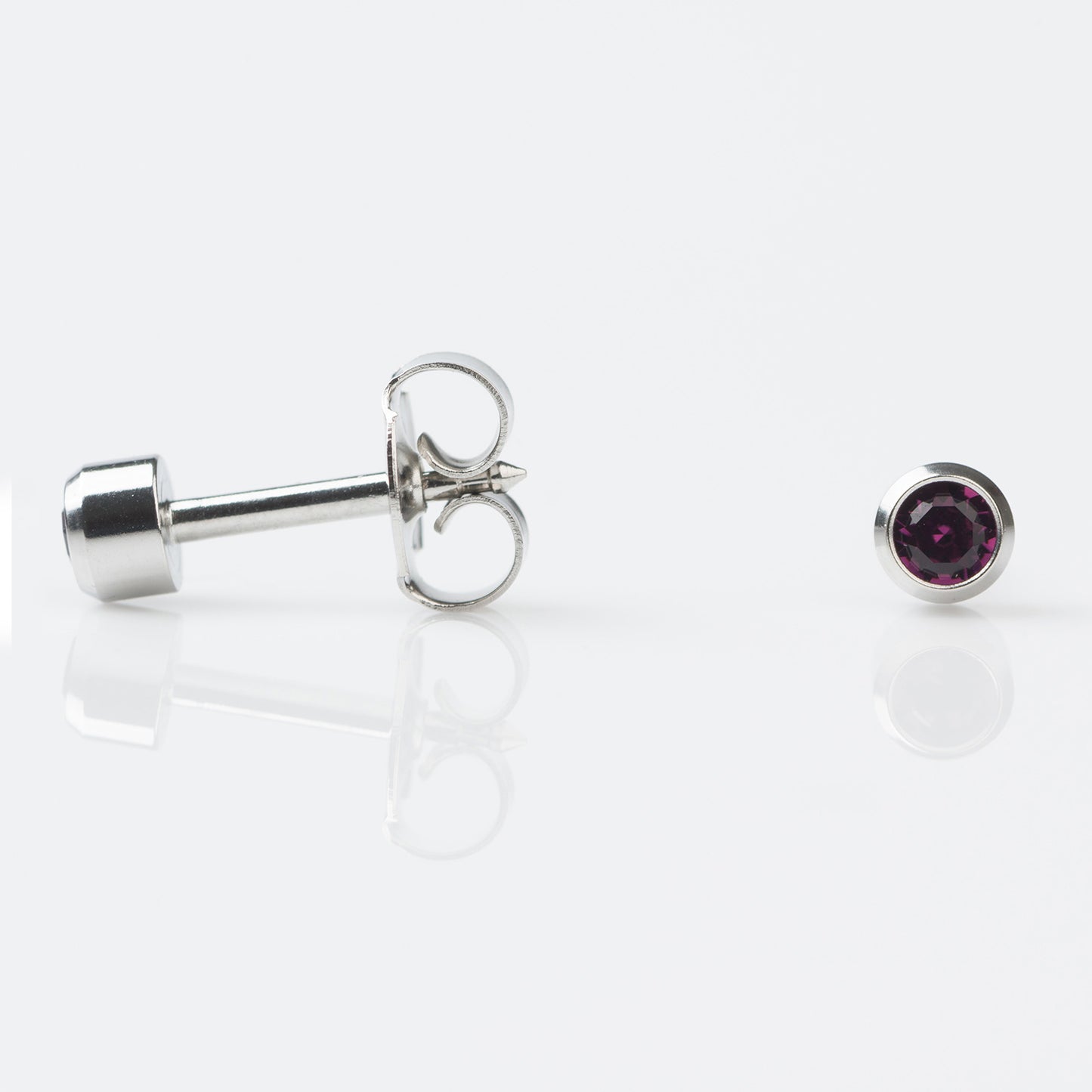 STUDEX Plus Stainless Steel Bezel – February Amethyst - Dozen Pack