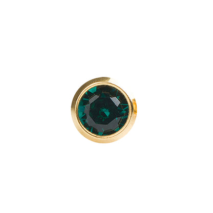 STUDEX Plus Gold Plated Bezel – May Emerald - Dozen Pack