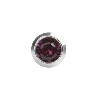 STUDEX Plus Stainless Steel Bezel – February Amethyst - Dozen Pack