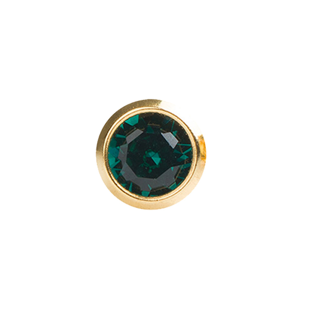 STUDEX Plus Gold Plated Bezel – May Emerald - Dozen Pack