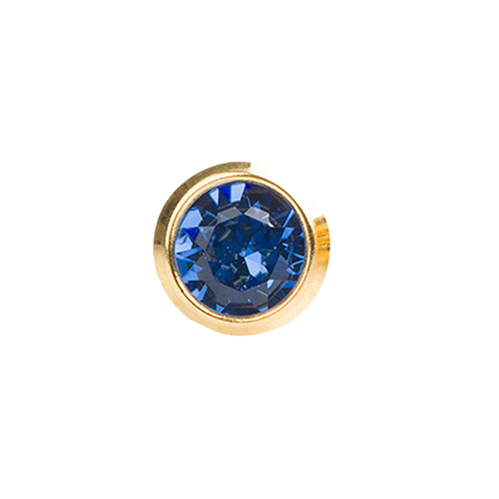 STUDEX Plus Gold Plated Bezel – September Sapphire - Dozen Pack