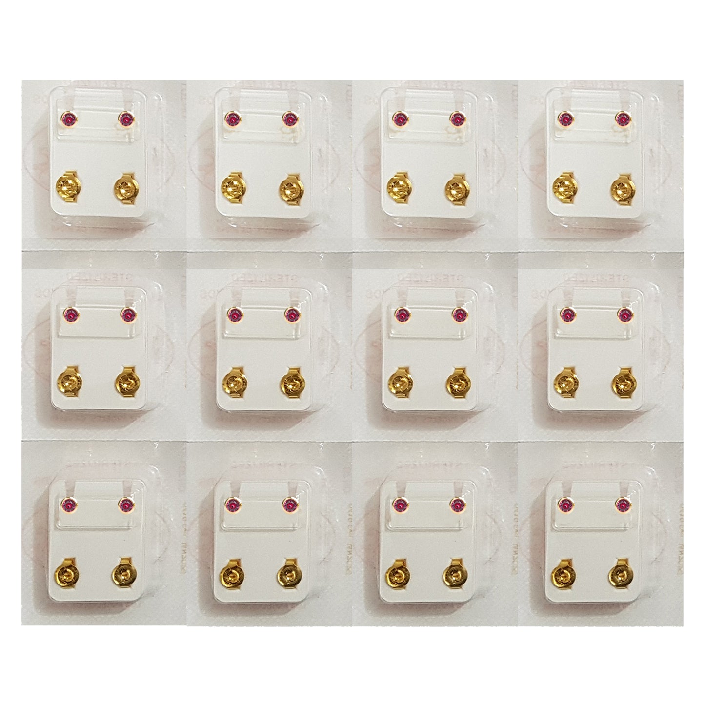 STUDEX Plus Gold Plated Bezel – October Rose - Dozen Pack