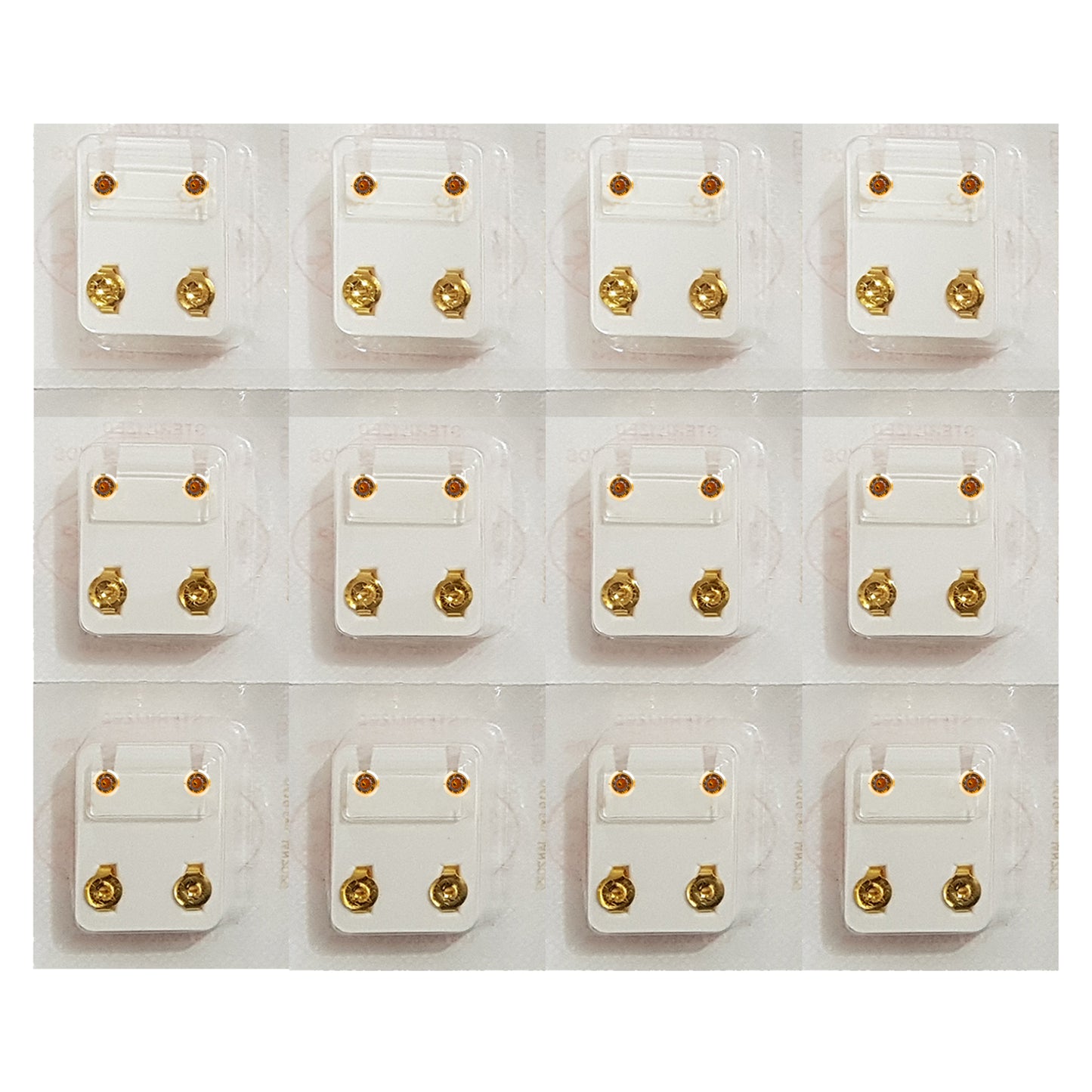 STUDEX Plus Gold Plated Bezel – November Topaz - Dozen Pack