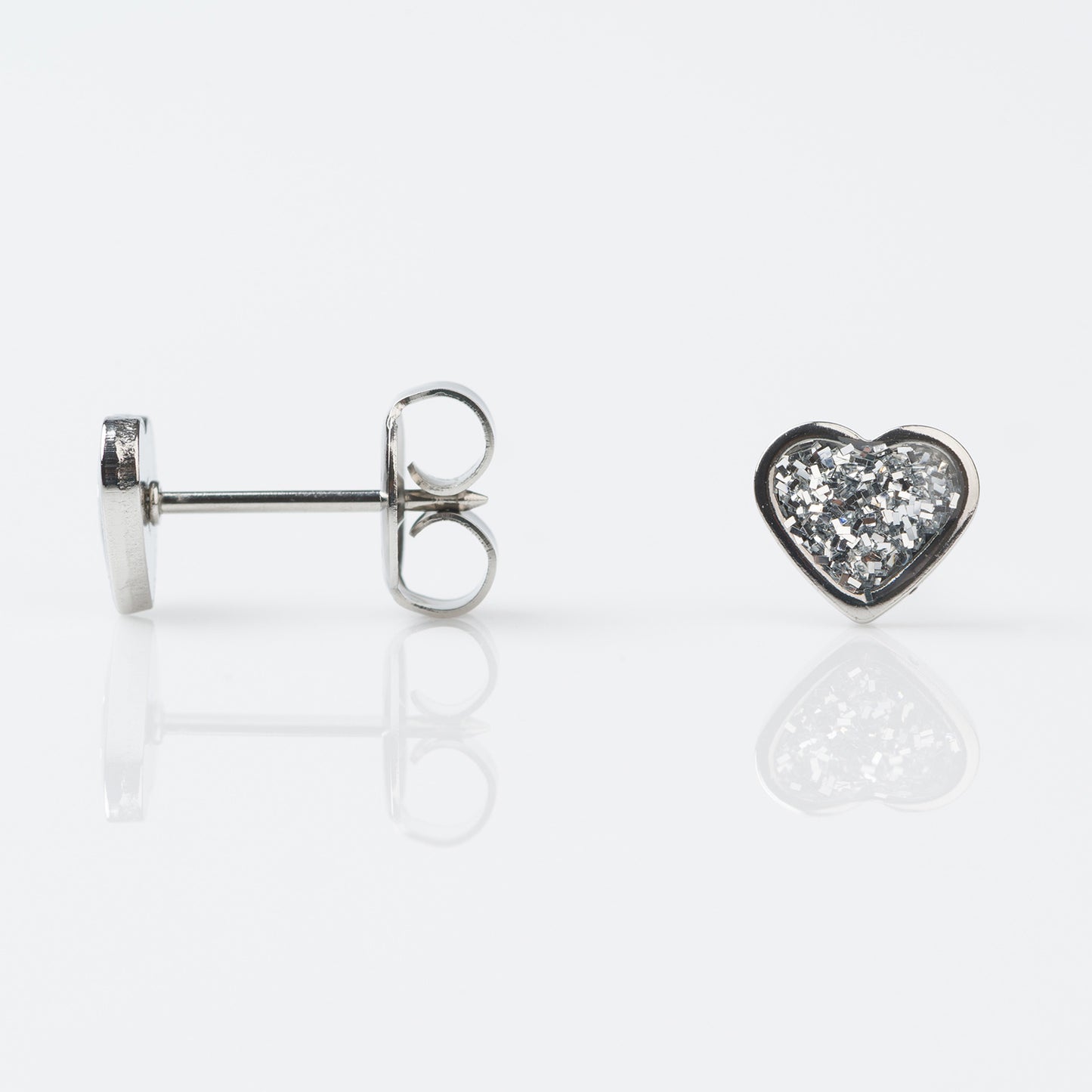 Studex Sensitive Stainless Steel Clear Glitter Heart