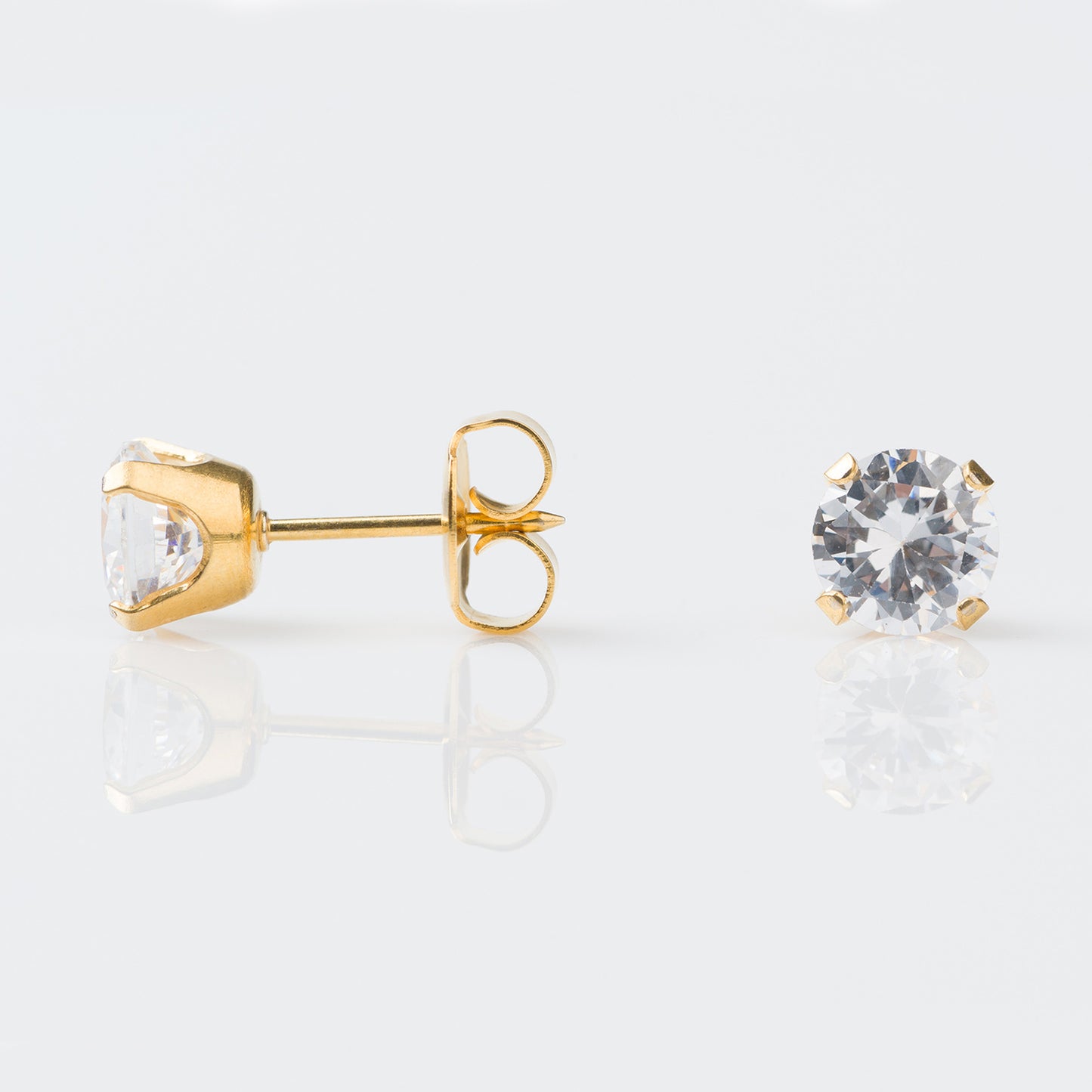 Studex Sensitive Gold Plated Tiff. 6mm Cubic Zirconia