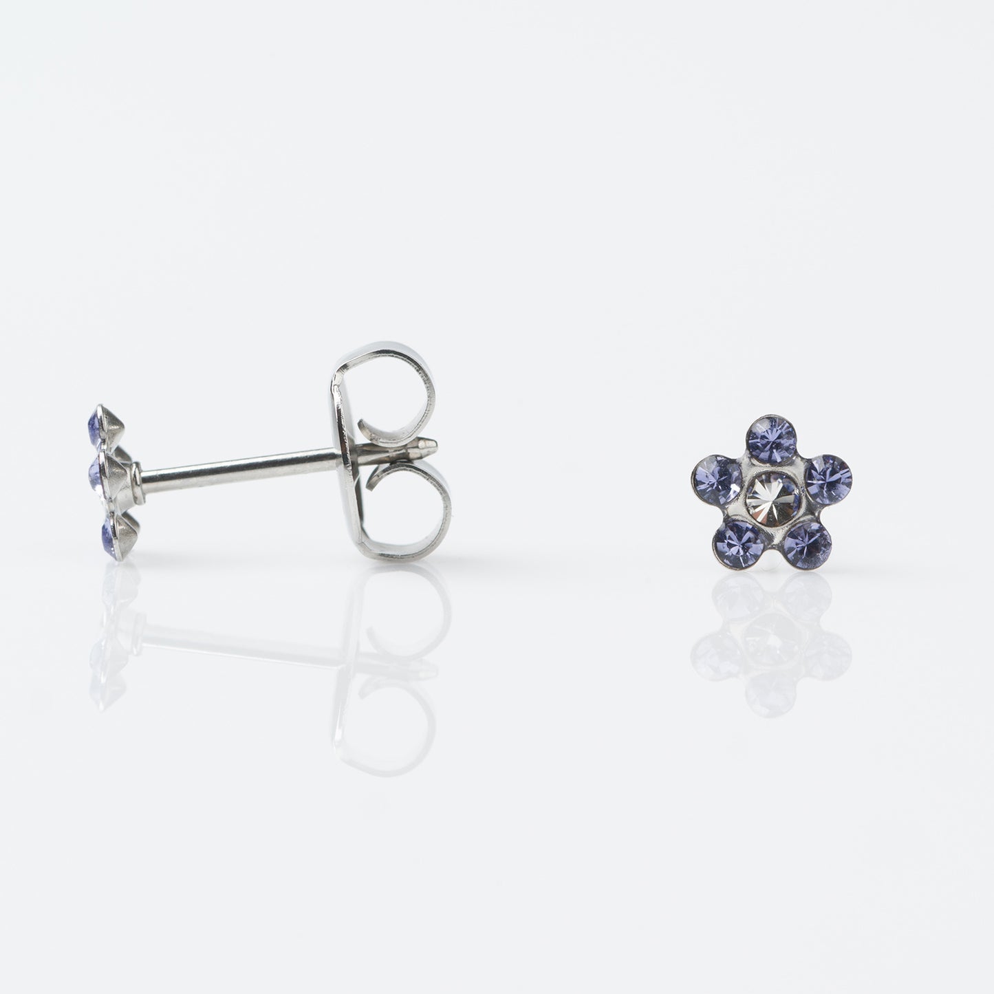 Studex Stainless Steel 6 Stone Daisy Tanzanite – Crystal