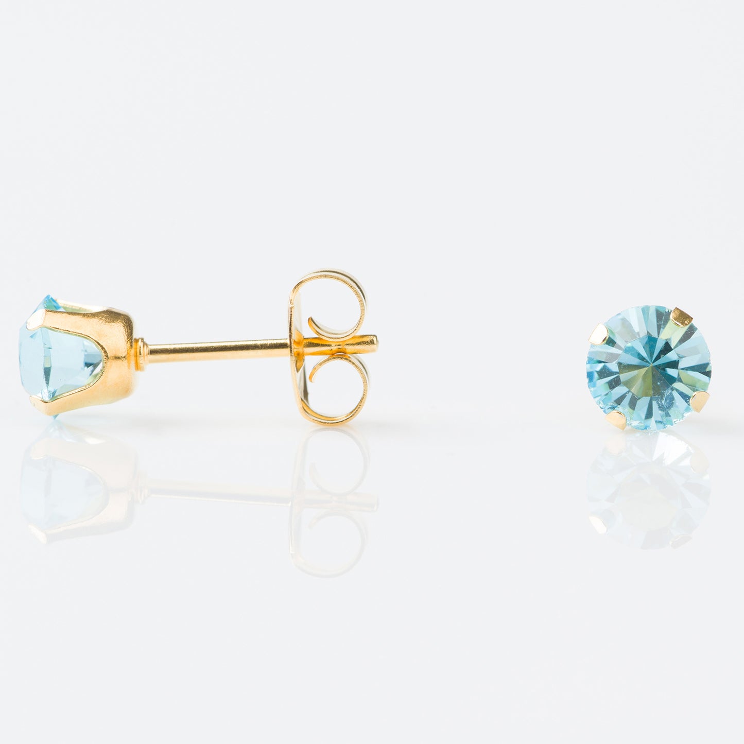 Studex Sensitive Gold Plated Tiff. 5mm – March Aquamarine