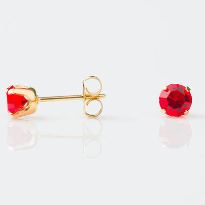 STUDEX  Sensitive Gold Plated Tiff. 5mm – July Ruby