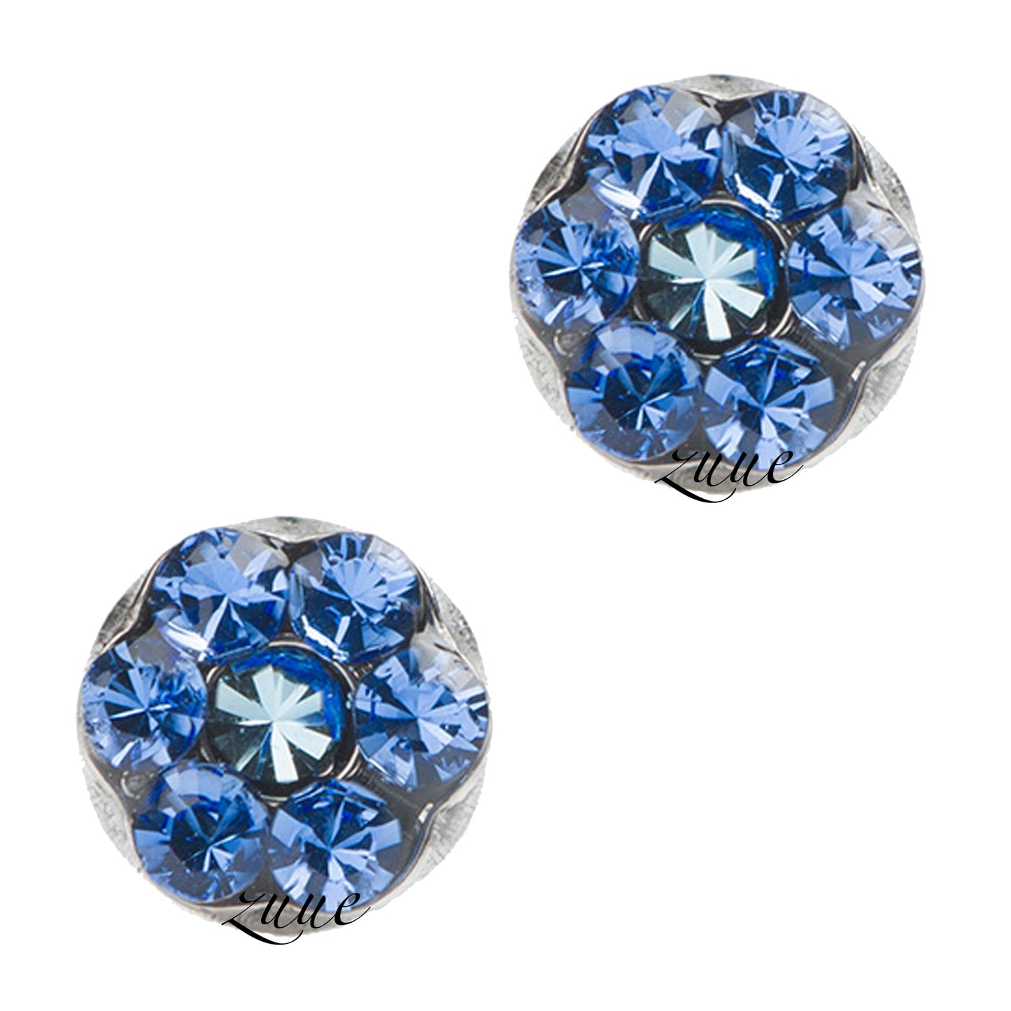 Studex Plus Large 5mm Stainless Steel Daisy September Sapphire – March Aquamarine Ear Piercing Earrings