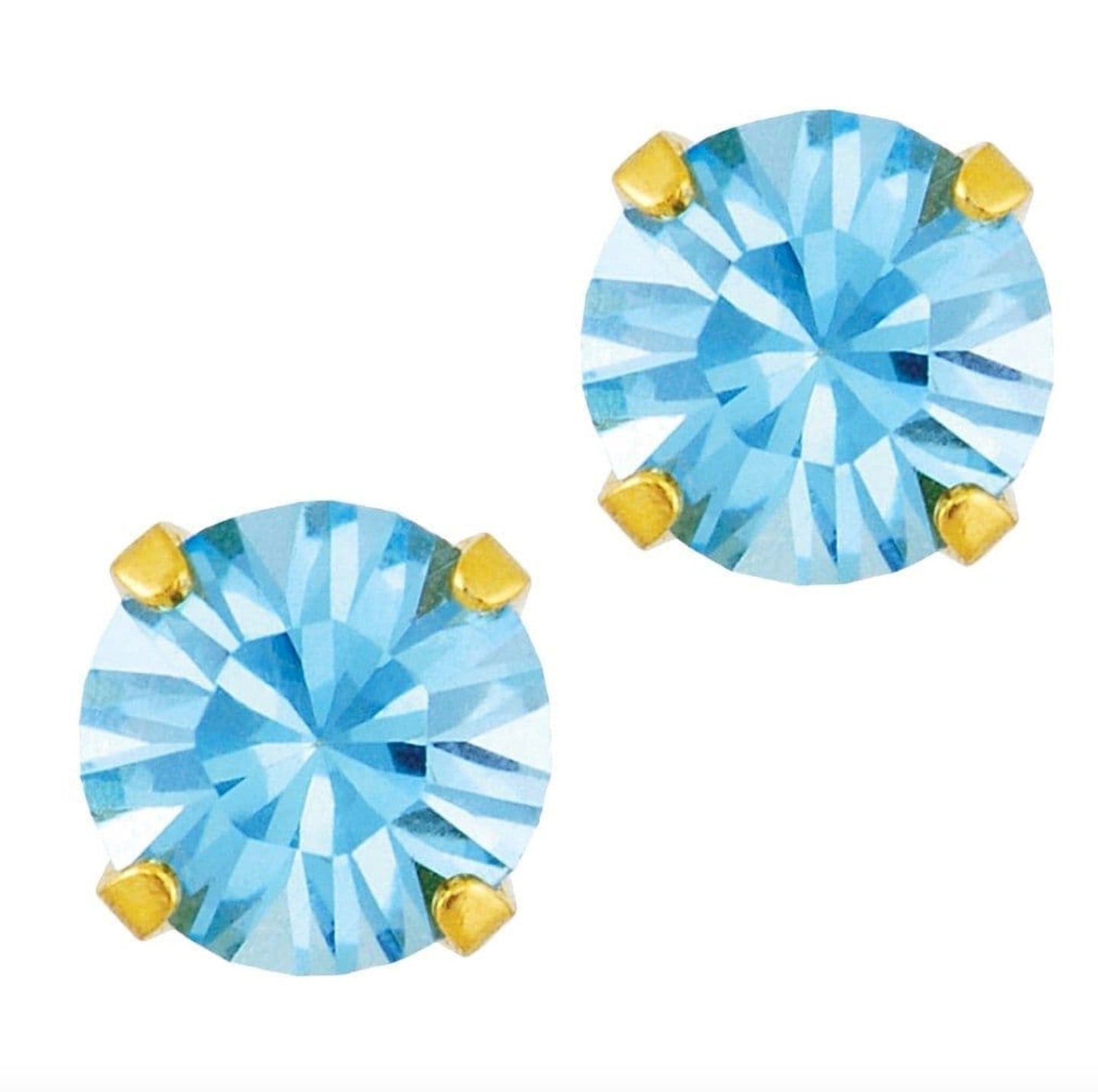 Studex Sensitive Gold Plated Tiff. 5mm – March Aquamarine