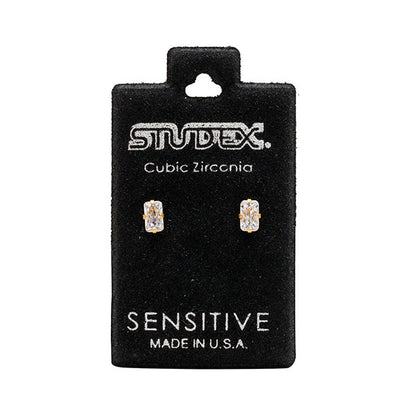 Studex Sensitive Gold Plated 5mm x 3mm Cubic Zirconia