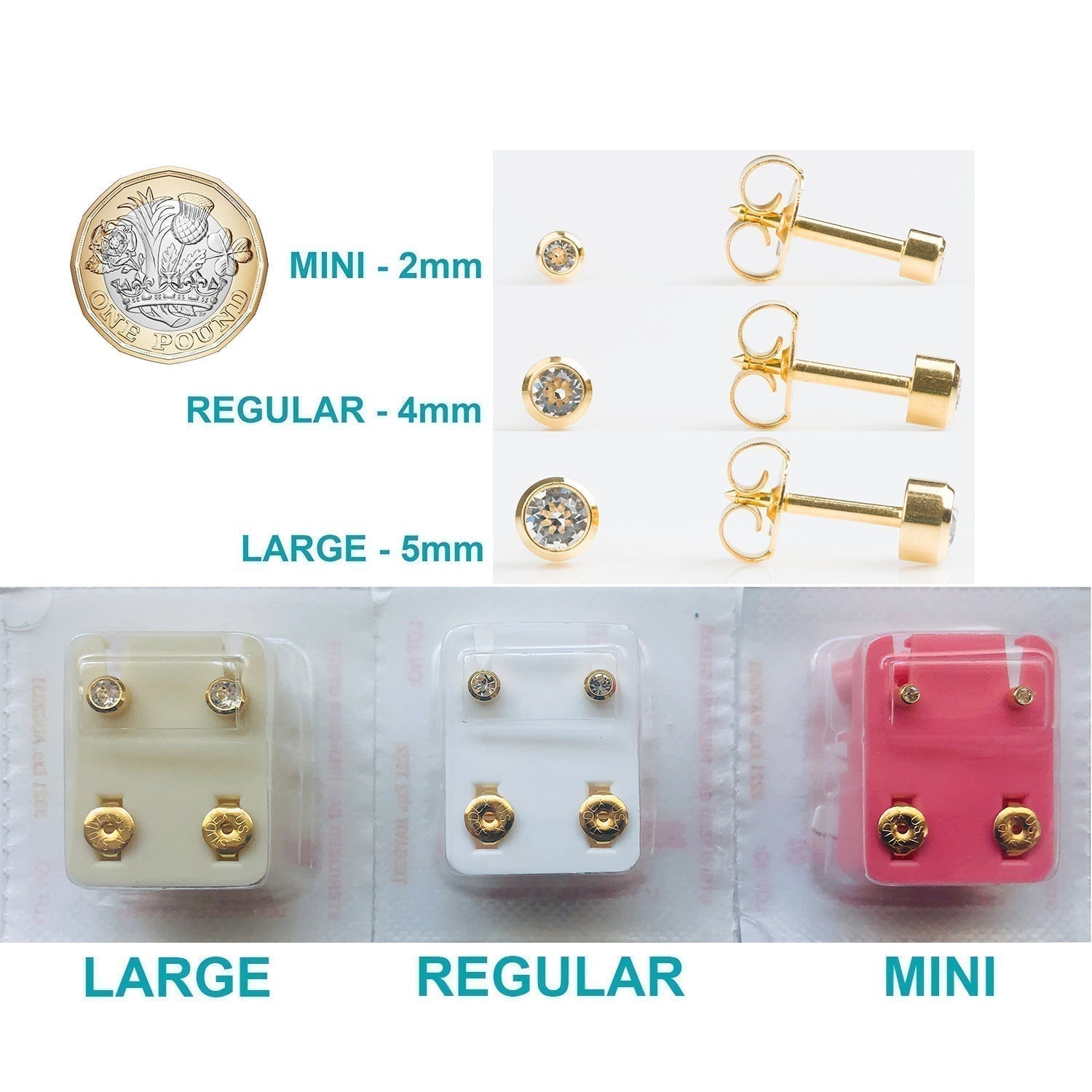 Studex Gold Plated Birthstone Earrings, 1 Pair 3mm - April (Crystal) – Hair  and More