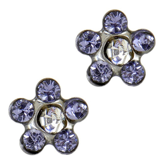 Studex Stainless Steel 6 Stone Daisy Tanzanite – Crystal