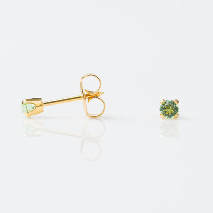 STUDEX Tiny Tips Gold Plated 3mm Clawset August Peridot