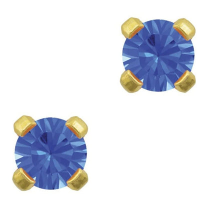 STUDEX Tiny Tips Gold Plated 3mm Clawset September Sapphire